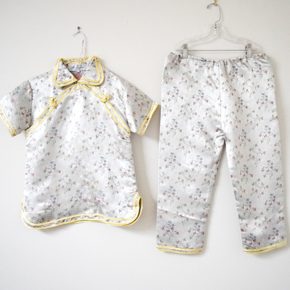 Vintage Traditional Chinese Silk ChangShan Set | Size 12